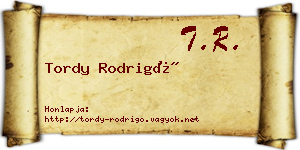 Tordy Rodrigó névjegykártya